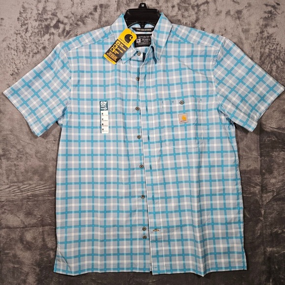 Carhartt Force‎ Sun Defender Plaid Lightweight Shirt Relaxed Fit M - Picture 1 of 10